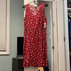 Old Navy - V-Neck Waist Defined Floral Dress Size: L